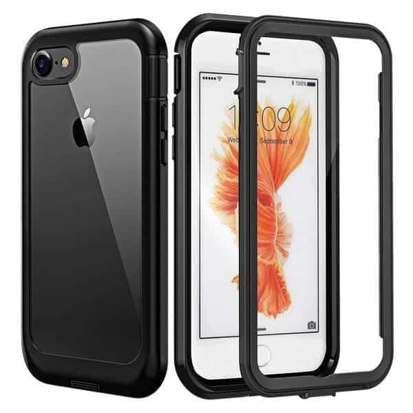 Apple iPhone 6 Plus 6S Plus Military Grade Full Body Shockproof Clear Heavy Duty Case Bumper Drop Protection Tough Cover (Black)