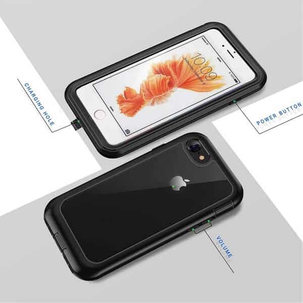 Apple iPhone 6 Plus 6S Plus Military Grade Full Body Shockproof Clear Heavy Duty Case Bumper Drop Protection Tough Cover (Black)