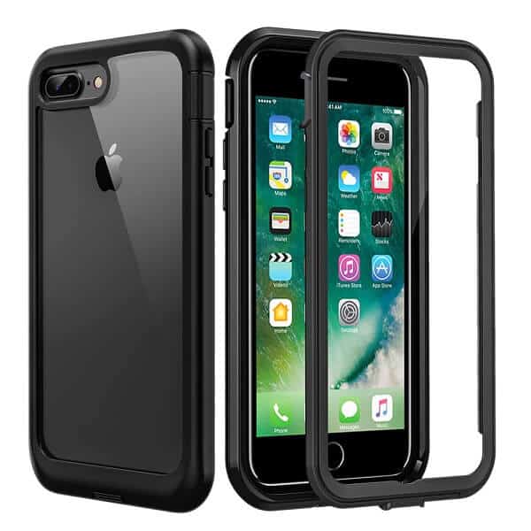 For Apple iPhone SE /7/8 Plus Military Grade Shockproof Clear Heavy Duty Case Bumper Drop Protection Tough Cover (Black)