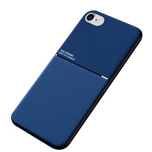 Apple iPhone 8 Business Style Luxury Shockproof Case Heavy Duty Rugged Anti Knock Cover (Blue)