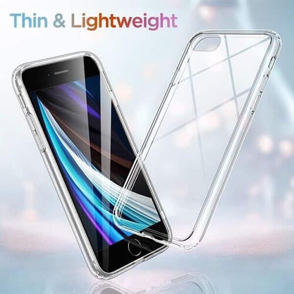 Apple iPhone SE 2022 Clear Case Slim With 4 Corners [Shock Absorption] Hard Back Soft Bumper Cover