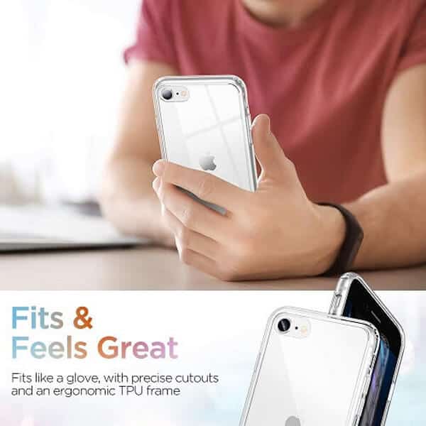 Apple iPhone SE 2022 Clear Case Slim With 4 Corners [Shock Absorption] Hard Back Soft Bumper Cover