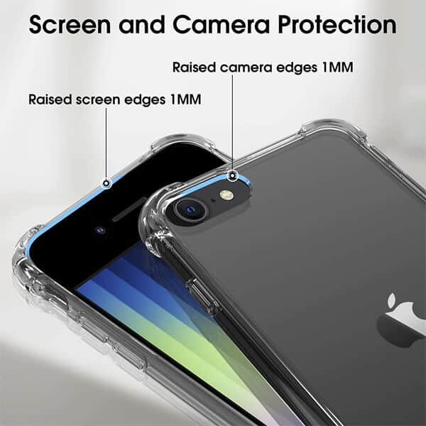 Apple iPhone SE 2nd Gen 2022 Clear Case Shockproof Heavy Duty Gel Air Cushion Cover