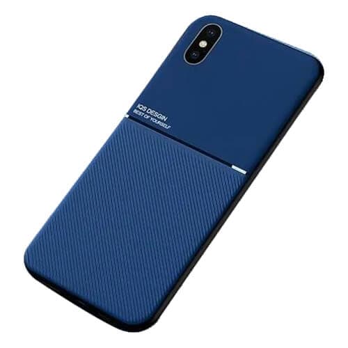 Apple iPhone X XS Business Style Luxury Shockproof Case Heavy Duty Rugged Anti Knock Cover (Blue)