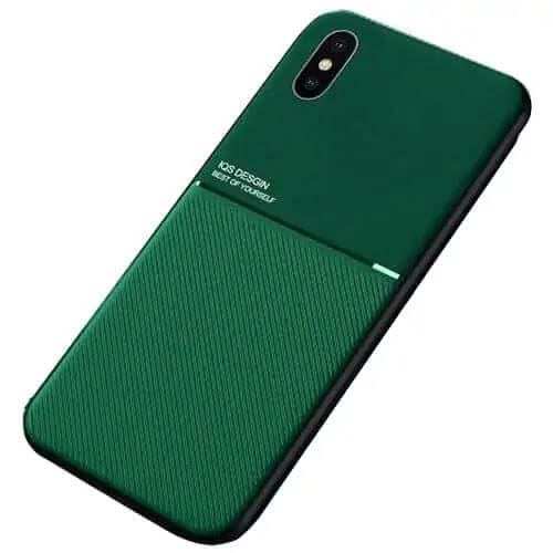 Apple iPhone X XS Business Style Luxury Shockproof Case Heavy Duty Rugged Anti Knock Cover (Green)
