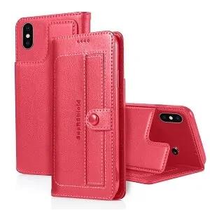 Apple iPhone XS Max Wallet Case SupRShield Leather Flip Magnetic Cover (Hot Pink)