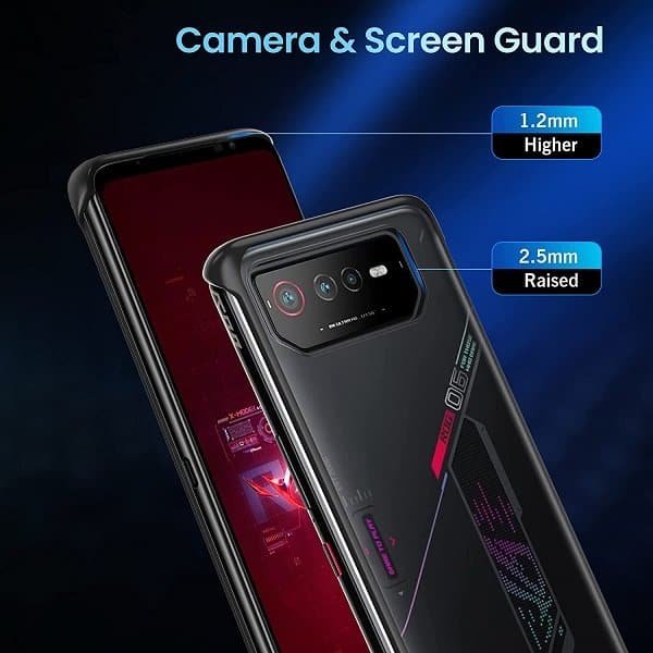 Asus ROG Phone 6 Case Heat Dissipation Silicone TPU Ultra Slim Thin Cover Scratch Resistant Shockproof Cover (Black)