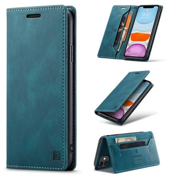 AutSpace For Apple iPhone 11 /11 Pro / 11 Pro Max Case RFID Blocking Retro Flip Premium Leather Card Holder Wallet Cover