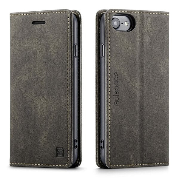 AutSpace For Apple iPhone 6 Plus 6S plus Case RFID Blocking Retro Flip Premium Leather Card Holder Wallet Cover