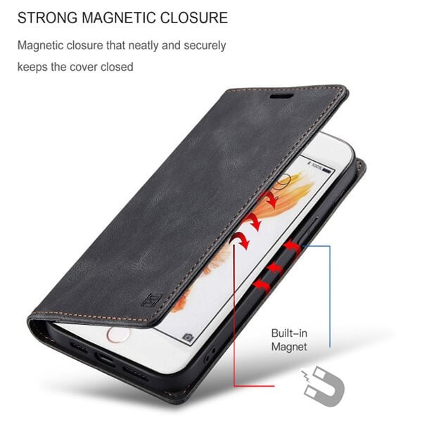 AutSpace For Apple iPhone 6 Plus 6S plus Case RFID Blocking Retro Flip Premium Leather Card Holder Wallet Cover