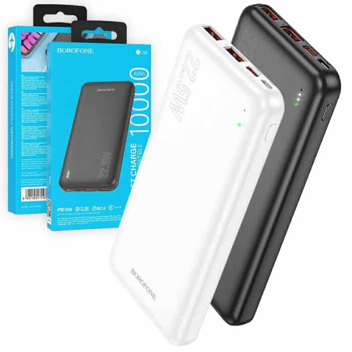 BOROFONE (BJ38) 10000mAh PD 20W Fast Charging 4 Ports (2 USB + 1 Type +1 Micro USB) Portable Power Bank