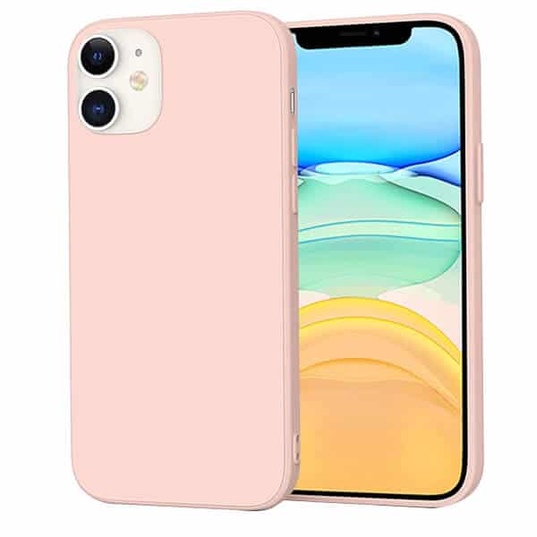 Back Case For Apple iPhone 11 Silicone Silky Soft Touch Full Protective Anti Scratch Cover with Microfiber Lining Back Case (Sand Pink)