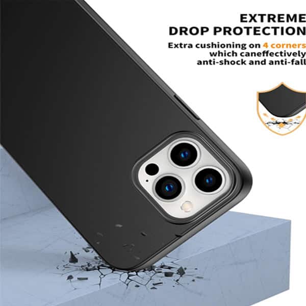 Back Case For Apple iPhone 13 Pro Max Silicone Silky Soft Touch Full Protective Anti Scratch Cover with Microfiber Lining Back Case (Black)