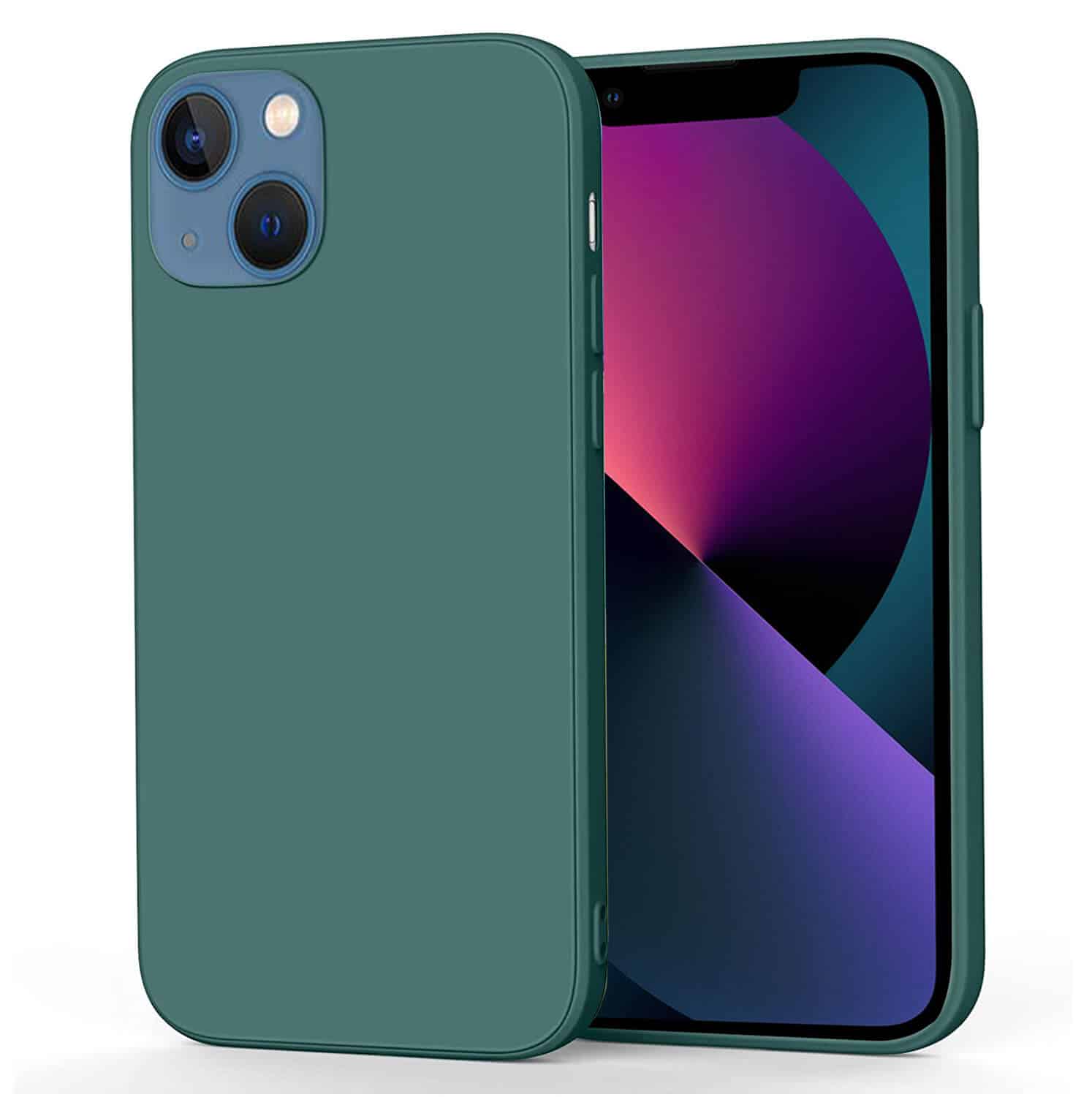 For Apple iPhone 13/13 Pro Max Silicone Silky Soft Touch Full Protective Anti Scratch Cover with Microfiber Lining Back Case