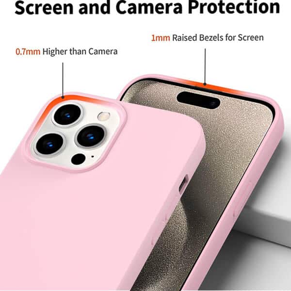Back Case For Apple iPhone 15 Pro Silicone Silky Soft Touch Full Protective Anti Scratch Cover with Microfiber Lining Back Case
