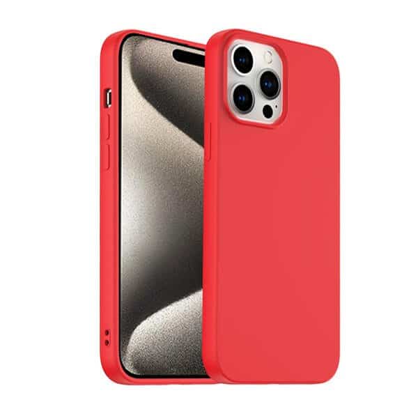 Back Case For Apple iPhone 15 Pro Silicone Silky Soft Touch Full Protective Anti Scratch Cover with Microfiber Lining Back Case