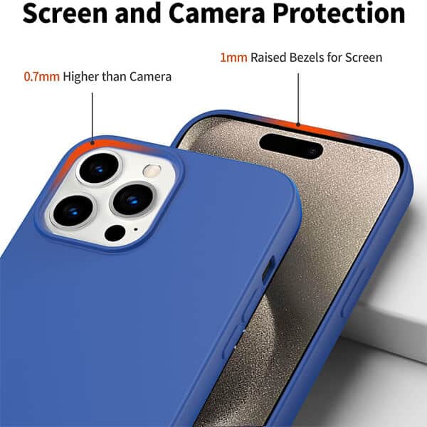 Back Case For Apple iPhone 15 Pro Silicone Silky Soft Touch Full Protective Anti Scratch Cover with Microfiber Lining Back Case