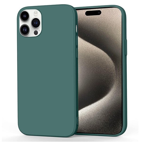 Back Case For Apple iPhone 15 Pro Silicone Silky Soft Touch Full Protective Anti Scratch Cover with Microfiber Lining Back Case