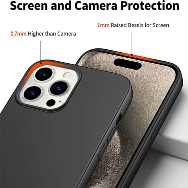 Back Case For Apple iPhone 15 Pro Silicone Silky Soft Touch Full Protective Anti Scratch Cover with Microfiber Lining Back Case