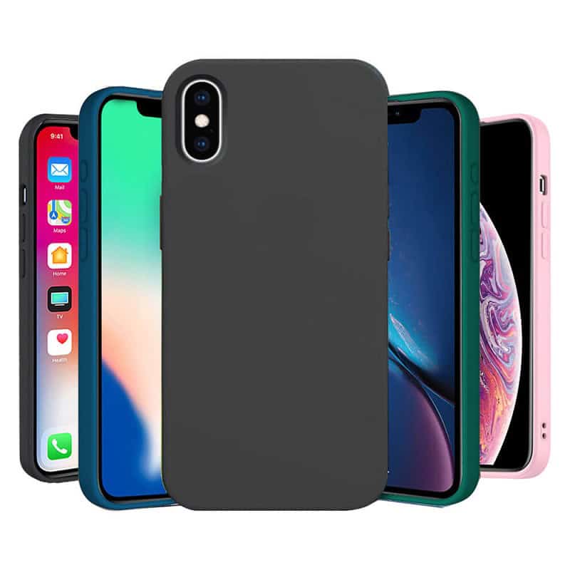 Back Case For Apple iPhone X XS XR Silicone Silky Soft Touch Full Protective Anti Scratch Cover with Microfiber Lining Back Case
