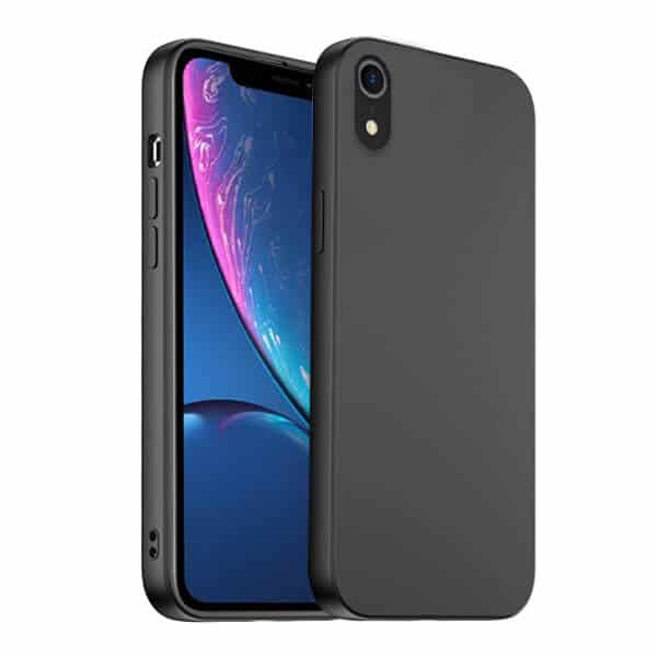 Back Case For Apple iPhone XR Silicone Silky Soft Touch Full Protective Anti Scratch Cover with Microfiber Lining Back Case (Black)