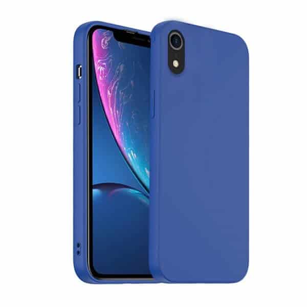 Back Case For Apple iPhone XR Silicone Silky Soft Touch Full Protective Anti Scratch Cover with Microfiber Lining Back Case (Blue)