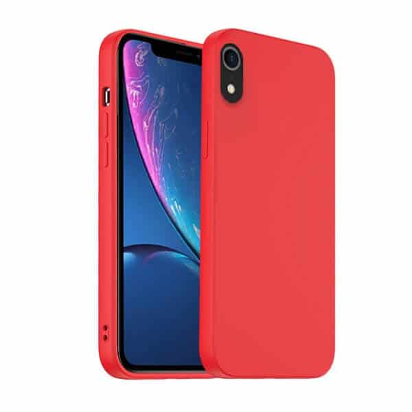 Back Case For Apple iPhone XR Silicone Silky Soft Touch Full Protective Anti Scratch Cover with Microfiber Lining Back Case (Red)