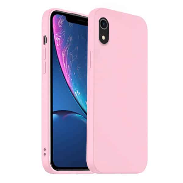 Back Case For Apple iPhone XR Silicone Silky Soft Touch Full Protective Anti Scratch Cover with Microfiber Lining Back Case (Sand Pink)