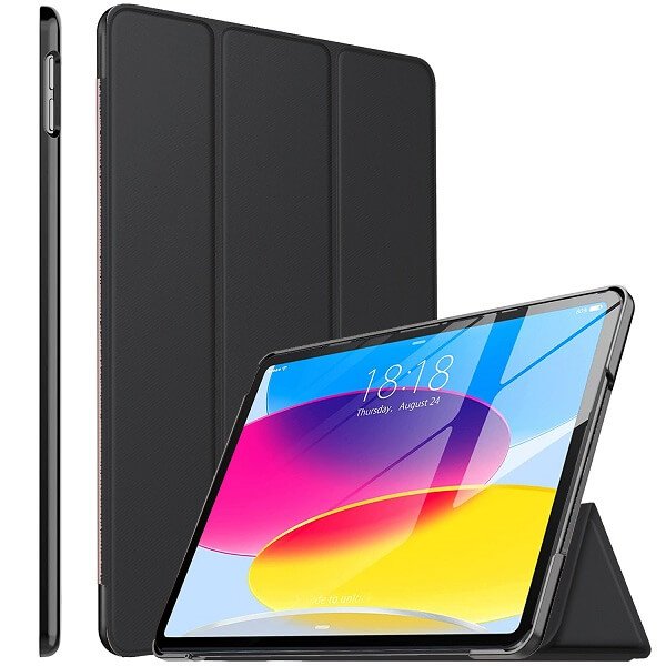 Apple iPad 10th Gen 10.9 2022 Leather Case Smart Folio Cover (Black)