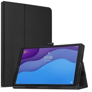 Lenovo Tab M10 HD 10.1 Leather Case Smart Folio Cover (Black)