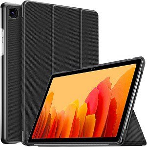 Samsung Galaxy Tab A7 Premium Leather Folio Case Cover (Black)