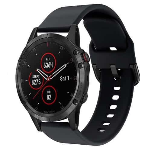 Garmin Forerunner 245 Music Silicone Wristband Adjustable Silicone Rubber Watch Band Kit (Black)
