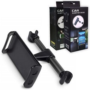Universal 360 Degree Rotating Car Seat Back Headrest Mount Holder Mobile For Apple iPad Tablet Lenovo GPS iPhone Tab Samsung Nokia Oppo Google (Black)