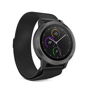 Garmin Vivoactive 3 Replacement Wristband Milanese Stainless Steel Watch Wrist Band Bracelet Kit Loop Strap Black