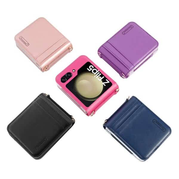 Samsung Galaxy Z Flip 5 Case Wallet Leather Shockproof Cover