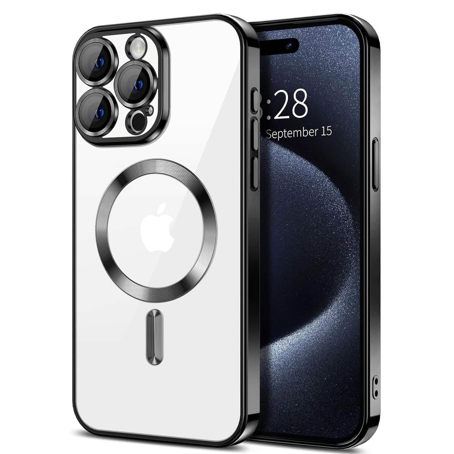 For Apple iPhone 15 Pro MagSafe Magnetic Case with HaloLock Shockproof Protection Electroplating Clear Cover