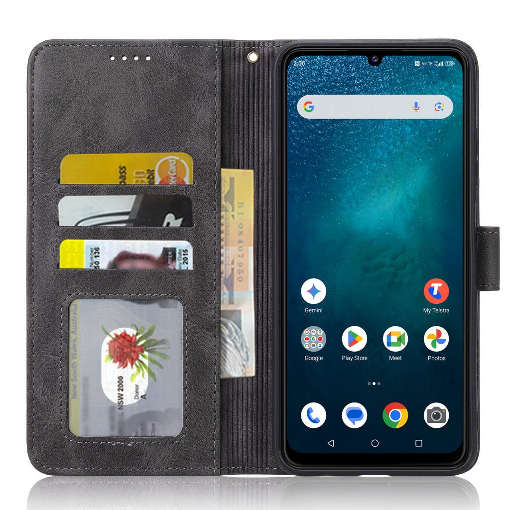For Telstra T Pro 2 5G Wallet Leather Case Flip Leather Magnetic Stand Cover