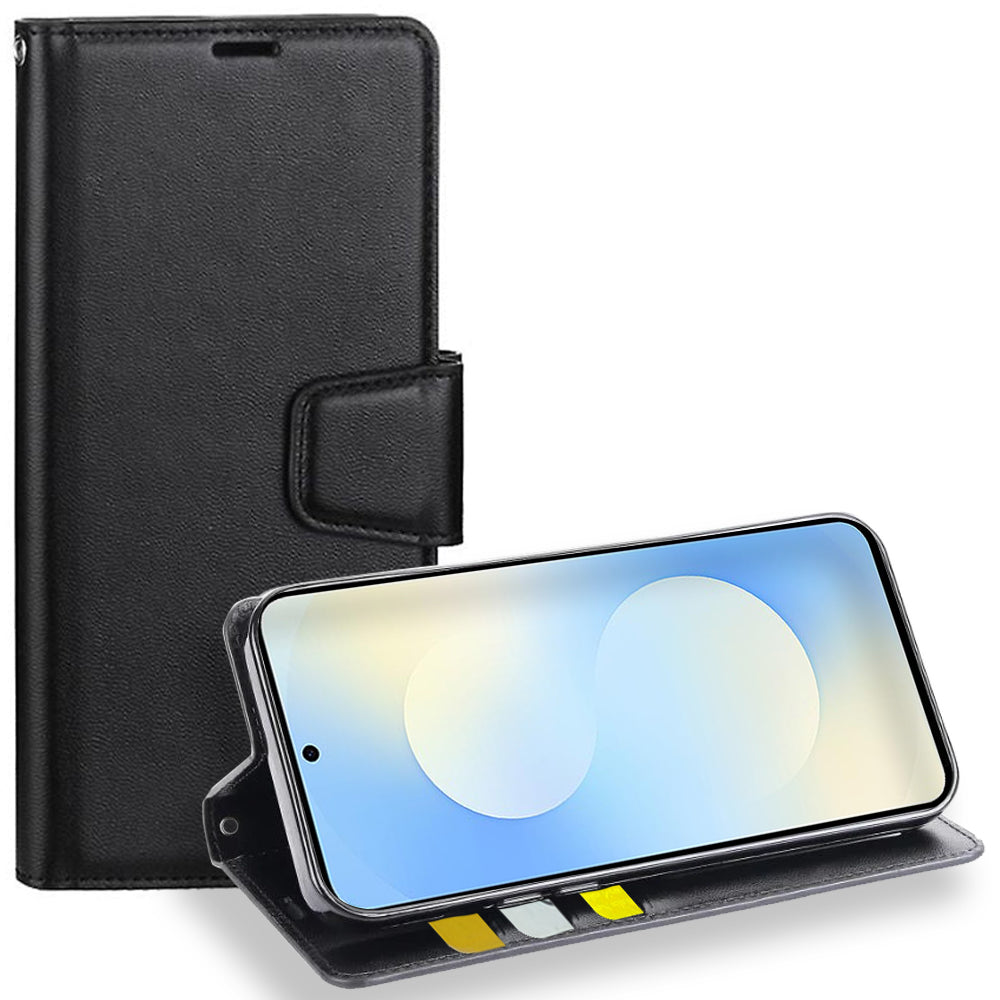Hanman For Samsung Galaxy S24 S25 Ultra Plus Edge FE Wallet Leather Flip Shockproof Cover