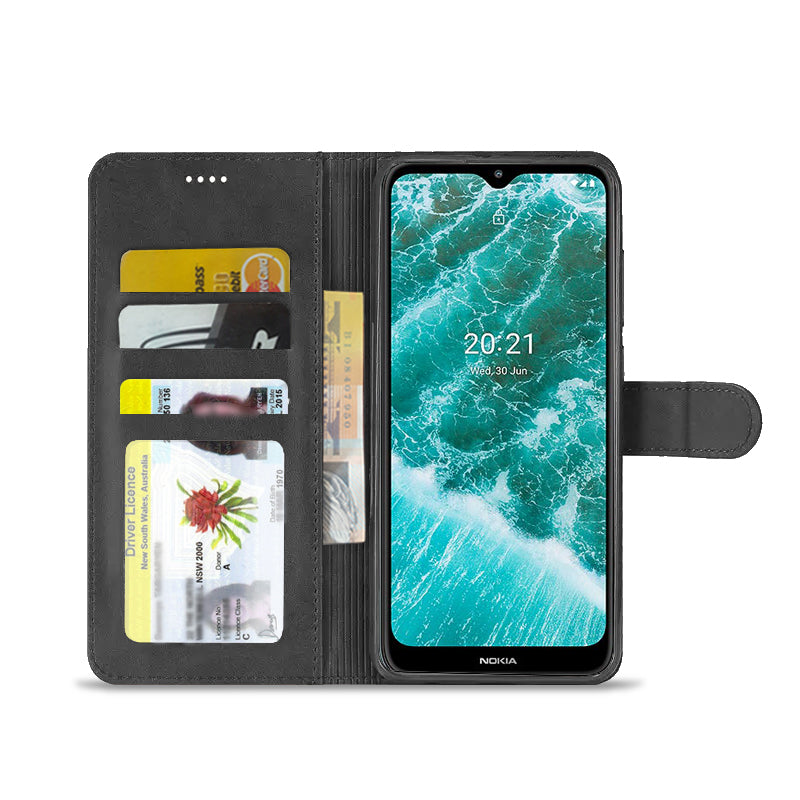 For TCL 605 SE NxtPaper 5G SupRShield Case Leather Card Holder Wallet Flip Cover