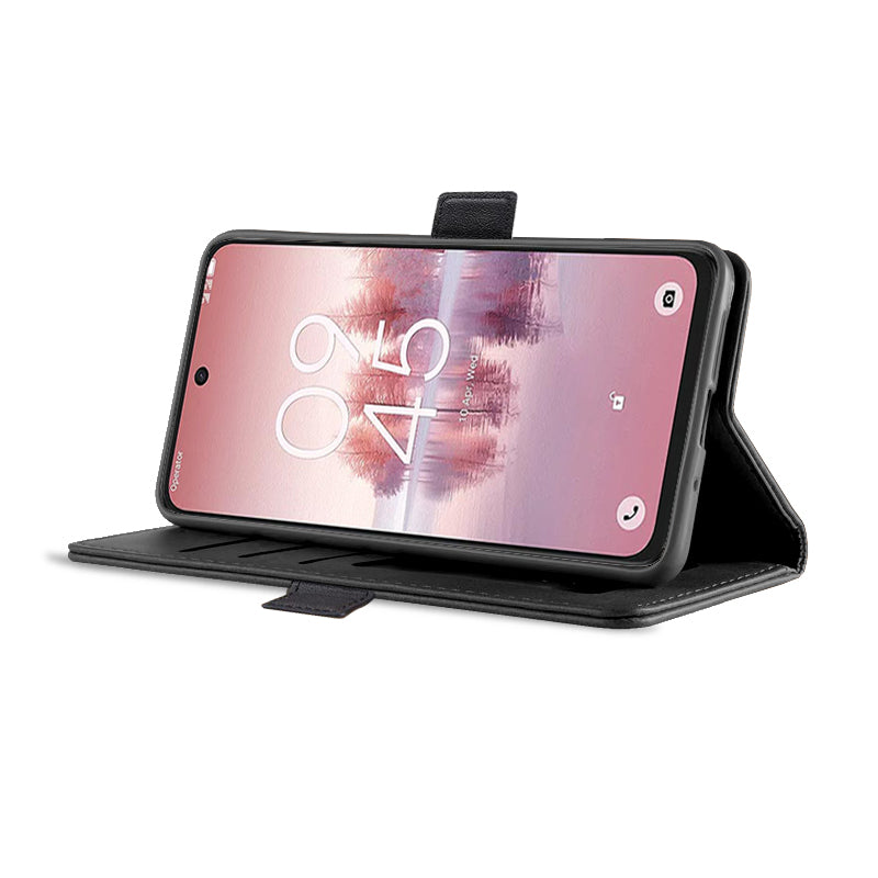 For TCL 605 SE NxtPaper 5G SupRShield Case Leather Card Holder Wallet Flip Cover