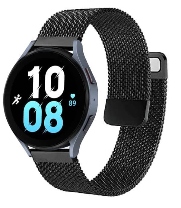 Samsung Galaxy Watch 5 40mm 44mm /Watch 5 Pro 45mm Replacement Wristband, Adjustable Stainless Steel Milanese Wrist Band Strap Loop For Women Men Unisex