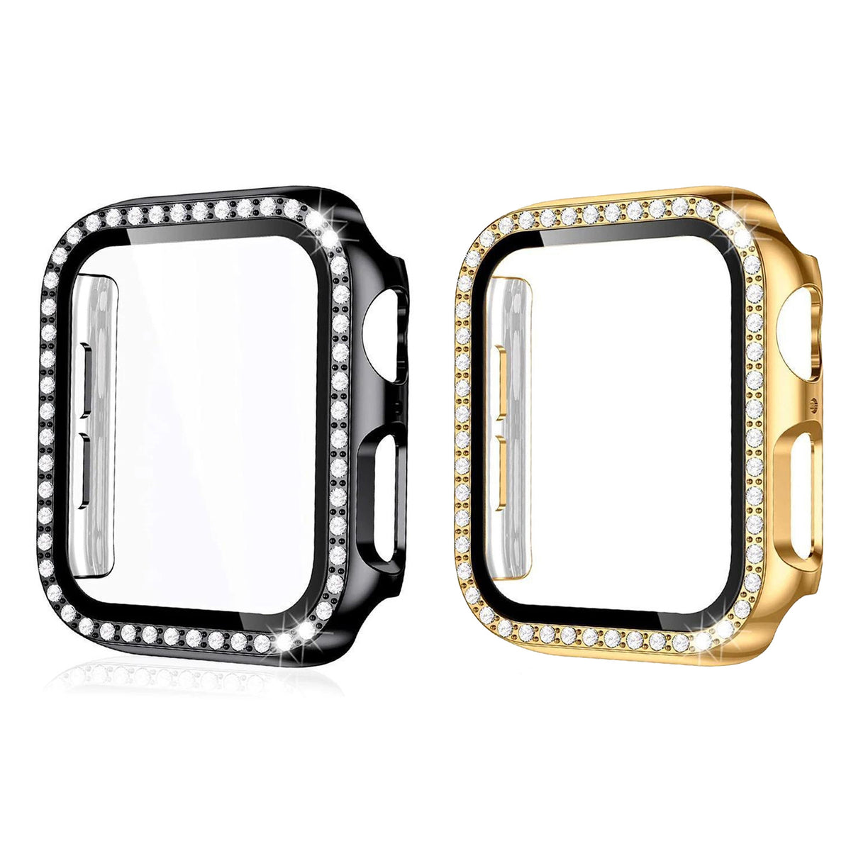 For Apple Watch 12/11/10 42MM 46MM Hard Case iWatch  Dimond Gel Case With Built-In Screen Protector