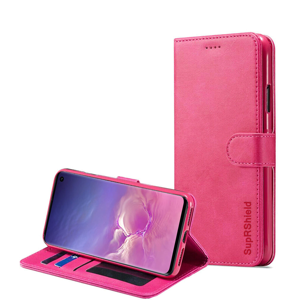 For Samsung Galaxy S10 |Galaxy S10+ /S10 Plus | S10 5G | S10e SupRShield Wallet Leather Flip Stand Magnetic Case Cover