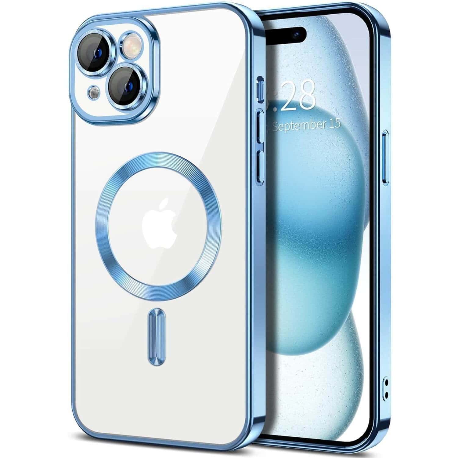 For Apple iPhone 15/15Pro/15 Pro Max /15 Plus MagSafe Magnetic Case with HaloLock Shockproof Protective Electroplating Clear Cover