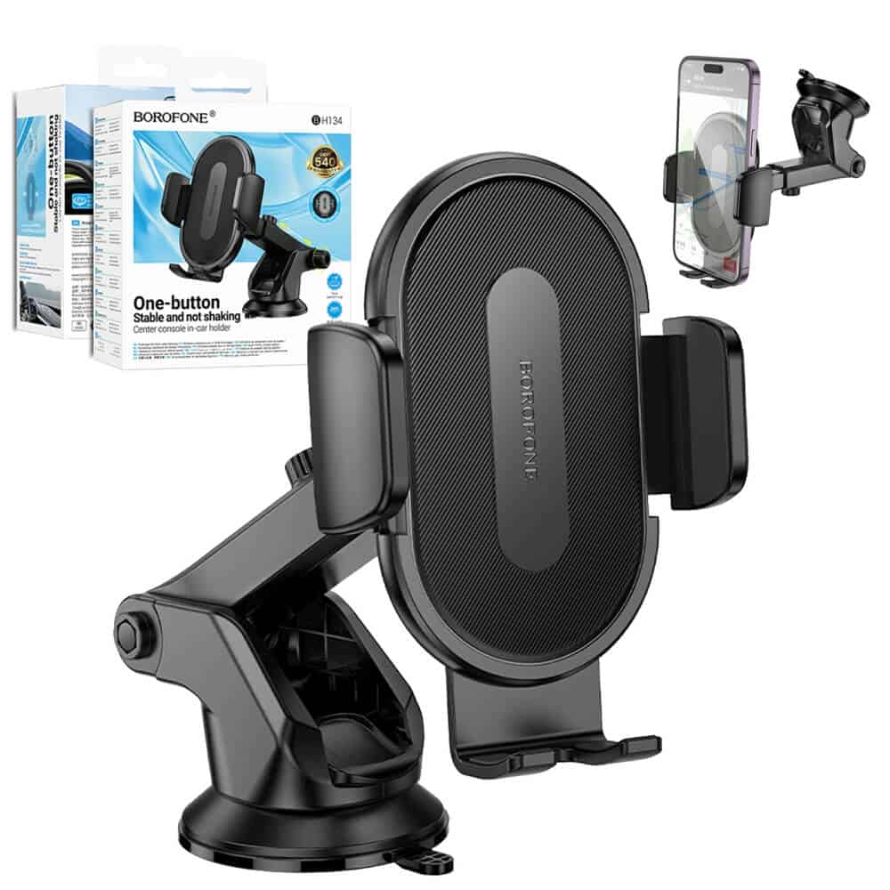 Borofone BH134 Windshield Dashboard Push Type Car Mount Mobile Phone Holder for 4.5 to 7.0 Phones