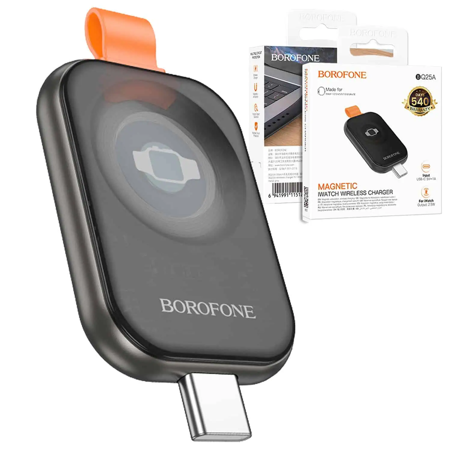 Borofone BQ25A USB Type C Magnetic Wireless Charger for Apple Watch iWatch 1-9, SESE2, UltraUltra2
