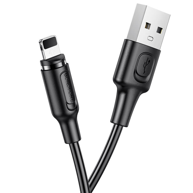 Borofone [BX41] 1M 2.4A USB A to Lightning Magnetic Charging Charger Cable Cord For iPhone - Black