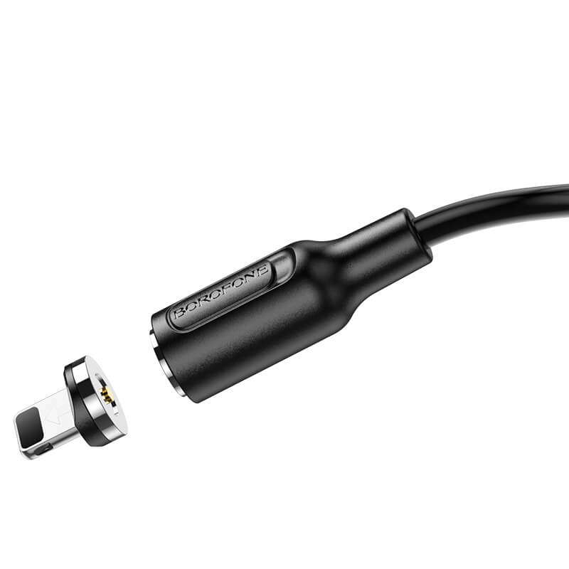 Borofone [BX41] 1M 2.4A USB A to Lightning Magnetic Charging Charger Cable Cord For iPhone - Black