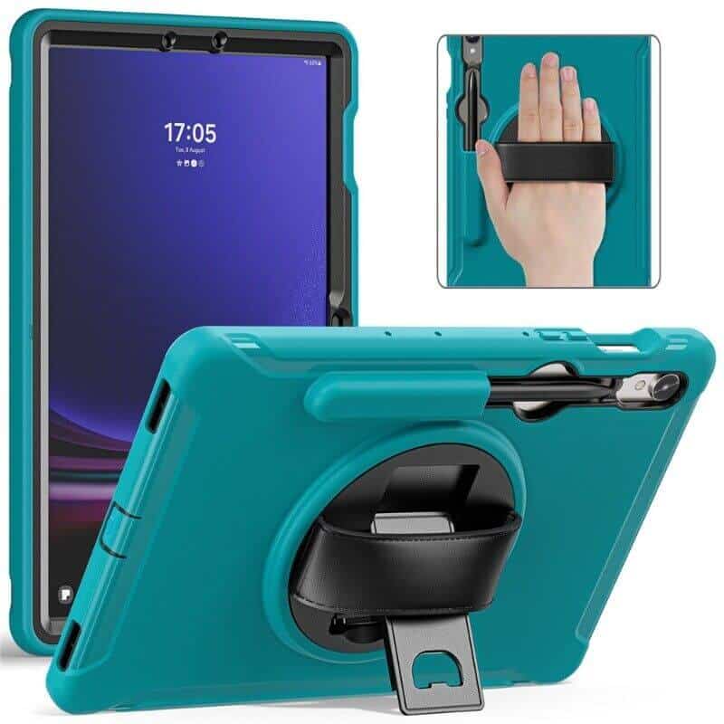 Samsung Galaxy TAB S9+ /S9 FE+ /S8+ /S7 FE /S7+ Plus Hand Strap Case, With S-Pen Holder Rotating Kickstand Case Shockproof  Cover