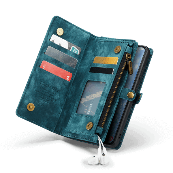 CaseMe For Samsung Galaxy A15 5G Magnetic Detachable Leather Zipper Wallet Case with Wrist Strap Covwer Image